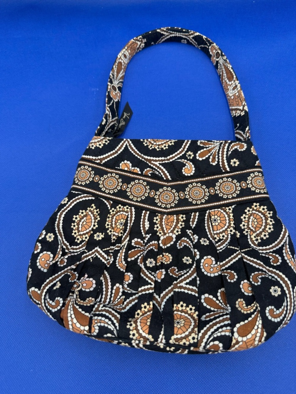 Vera Bradley Black, Brown & Cream Paisley Quilted Shoulder Bag